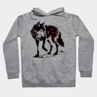 Chinese Style Ink Wolf Hoodie